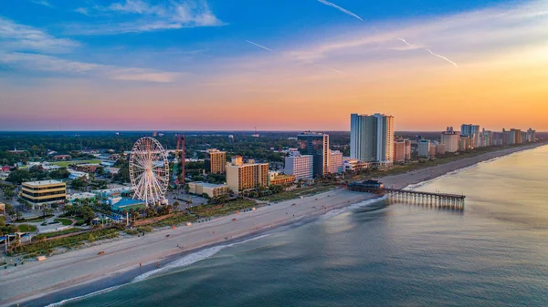 Pier in Myrtle Beach South Carolina SC Drone Aerial — Stock Photo, Image