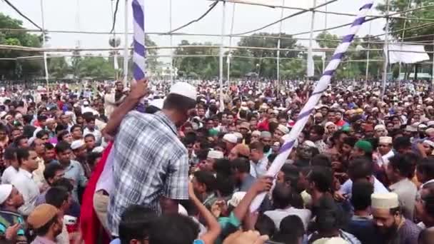 Rangpur Bangladesh Augusti 2020 Stor Skara Muslimska Folk Folken Samlas — Stockvideo