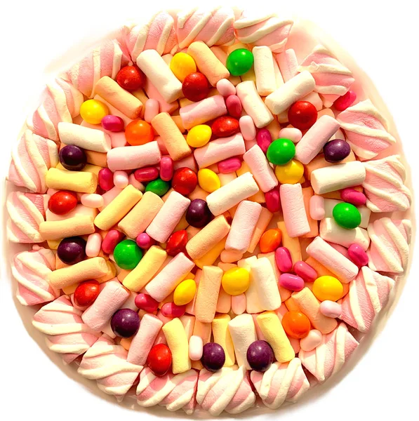 A lot of multi-colored sweets, photo isolate. — Stock Photo, Image