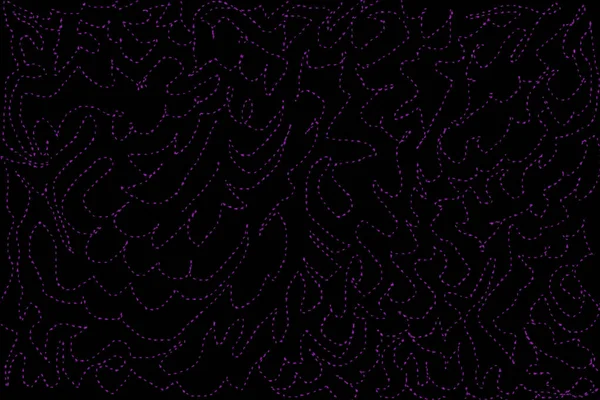 Ilustrasi garis ungu putus-putus pada latar belakang hitam . — Stok Foto
