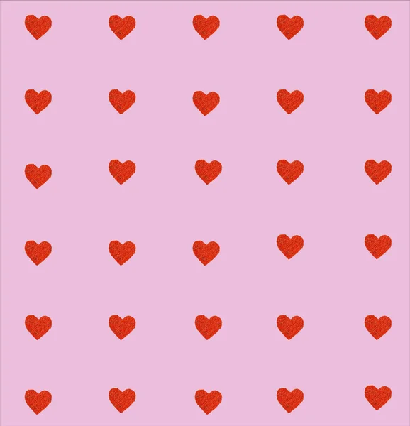 Розовый Фон Равномерно Расположенными Сердцами Гладкий Фон Текстурированными Сердцами Упаковки — стоковое фото