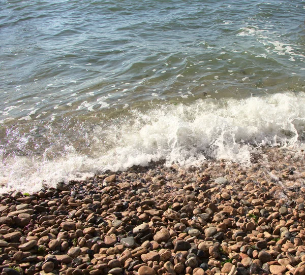 Sea Stone Shore Wave Marine Photo Screensaver Multicolored Rocks Different — Stock Photo, Image