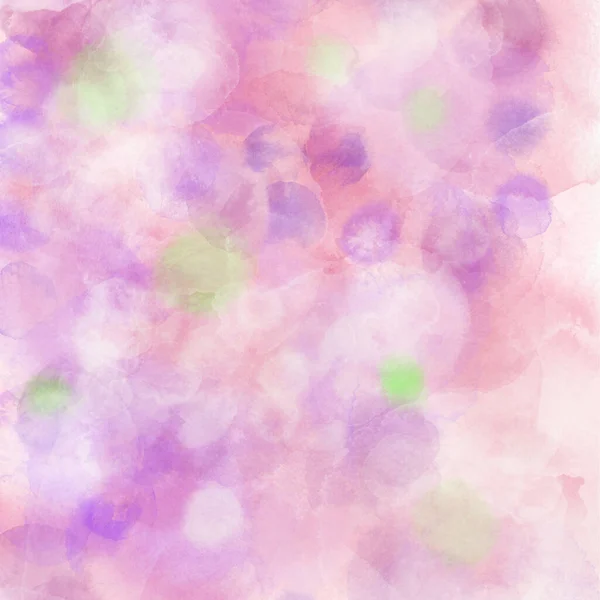 Pink Lilac Background Wet Watercolor Effect Drawn Illustration Pink Green — Stock Photo, Image