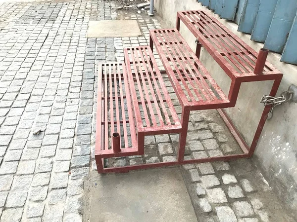 Vorgefertigte Stahltreppe Mit Kanälen Winkel Und Rahmen Aus Verzinktem Stahl — Stockfoto