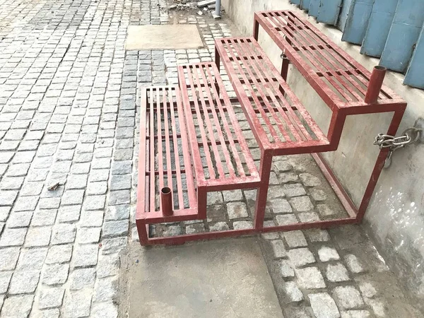Vorgefertigte Stahltreppe Mit Kanälen Winkel Und Rahmen Aus Verzinktem Stahl — Stockfoto