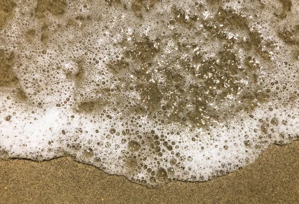 Pequena Suave Onda Uma Praia Areia Para Fundo Chalkidiki Grécia — Fotografia de Stock