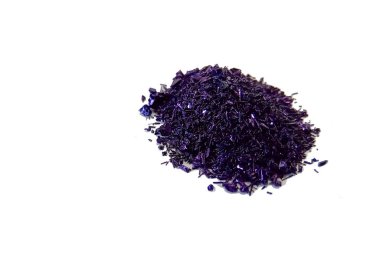 Crystals of potassium permanganate on a white background clipart