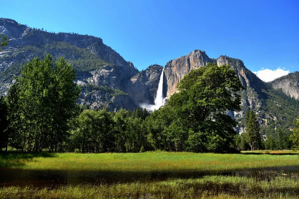 Beautiful landscape with waterfall in Yosemite National Park, California, USA