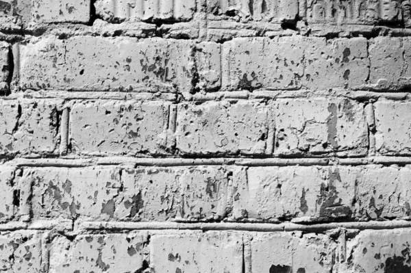 Vieux Mur Briques Peintes Près Fond Abstrait Monochrome — Photo