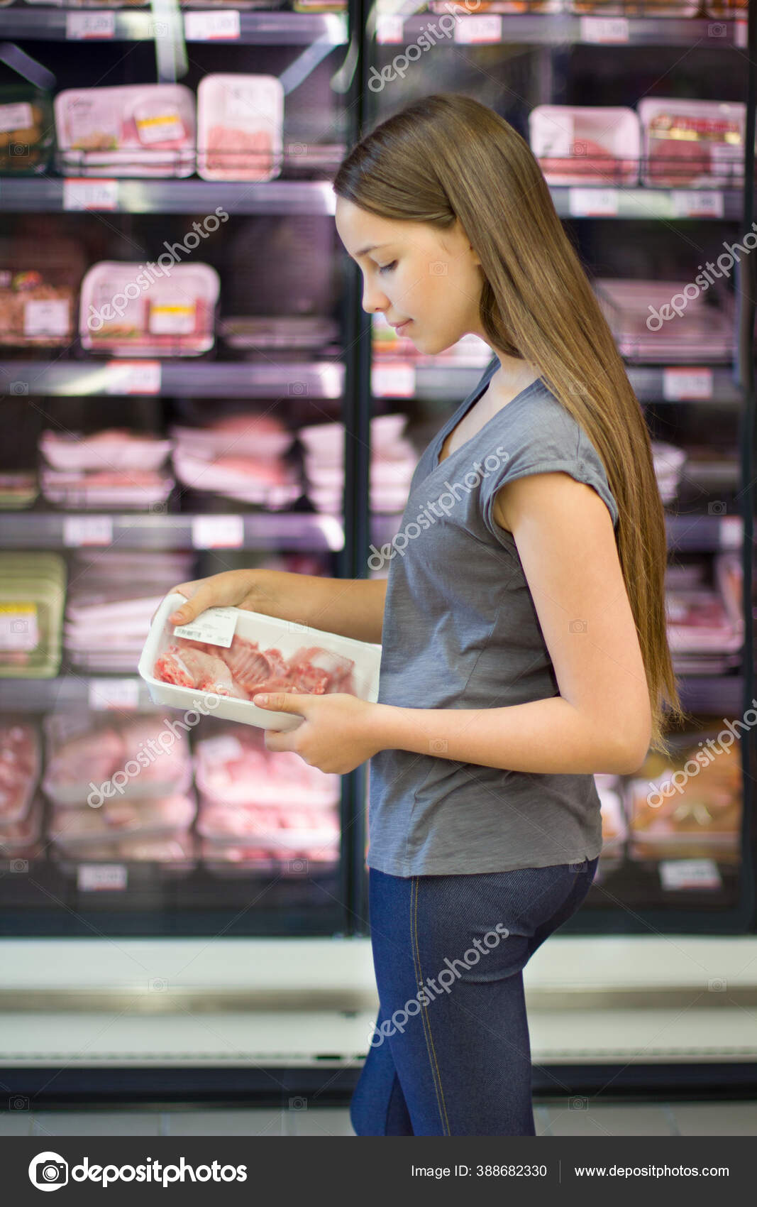 Teens in the supermarket.