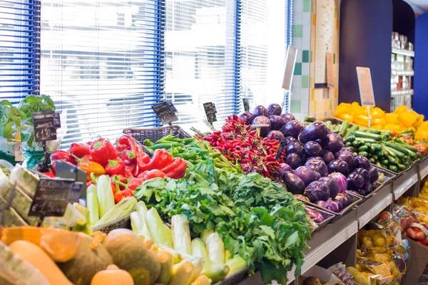 Свіжі Овочі Супермаркеті Концепція Здорової Їжі Біо Вегетаріанська Дієта — стокове фото
