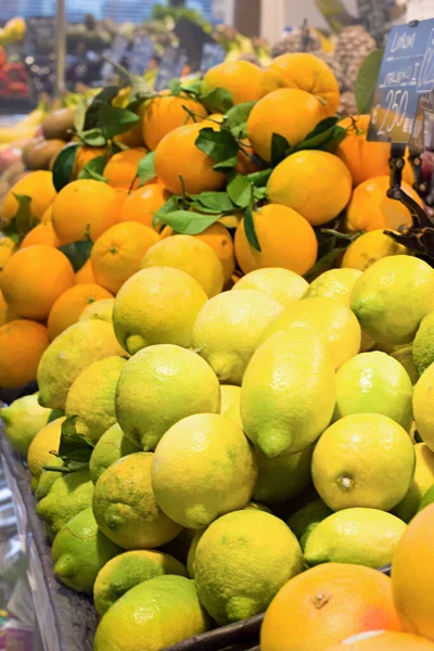 Buah Jeruk Segar Supermarket Konsep Makanan Sehat Bio Vegetarian Diet — Stok Foto