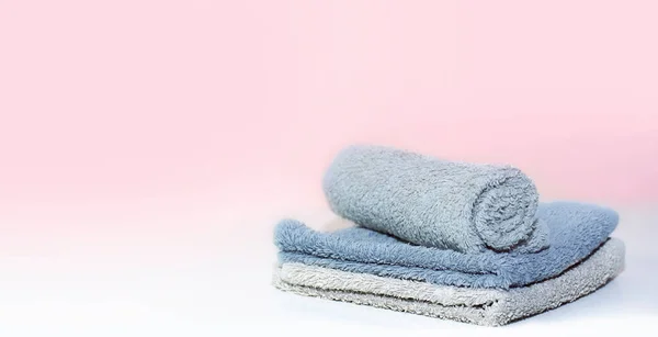 Stack Bath Towels Background Closeup — Stock Photo, Image