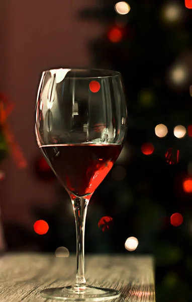 Glass Red Wine Dark — Stock Photo, Image
