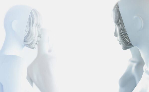 Абстрактный фон манекенов в витрине магазина
