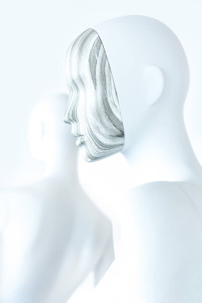 Abstract background of mannequins in on the shop window
