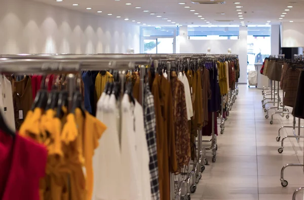 Clothing Exposed Showroom Factory Selective Focus — Stock Photo, Image
