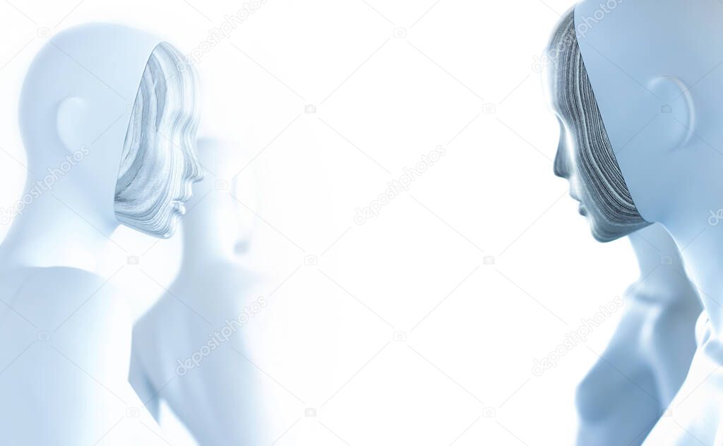 Abstract background of mannequins in on the shop window