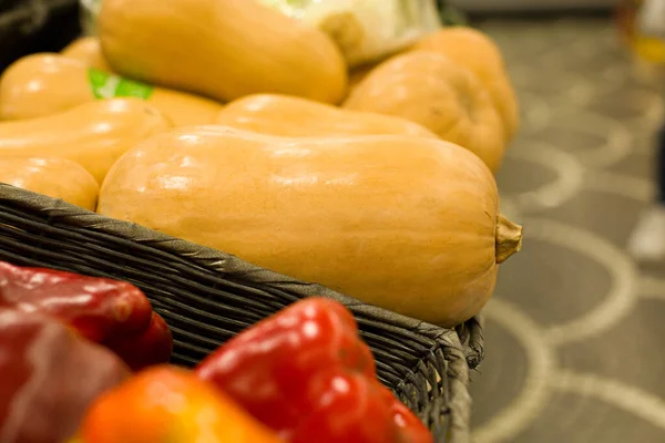 Свіжий Гарбуз Супермаркеті Концепція Здорової Їжі Біо Вегетаріанська Дієта — стокове фото