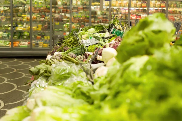 Légumes Frais Supermarché Concept Alimentation Saine Bio Végétarienne Diététique — Photo