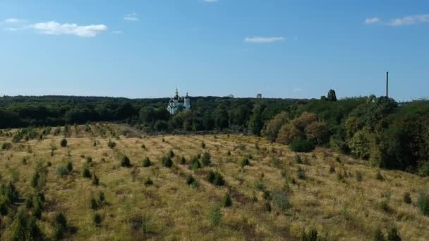 Kiev Ucrania Distrito Kitaevo Vista Desde Dron — Vídeos de Stock