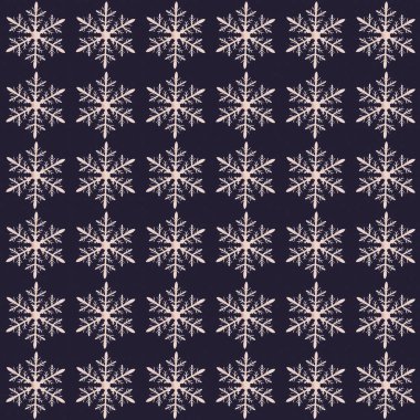 Gri menekşe arka planda, diy kesim kağıt kar tanelerinin geometrik ritmik sıralarından oluşan kusursuz desen. Yaratıcı Yeni Yıl ya da Noel 'in kusursuz deseni.