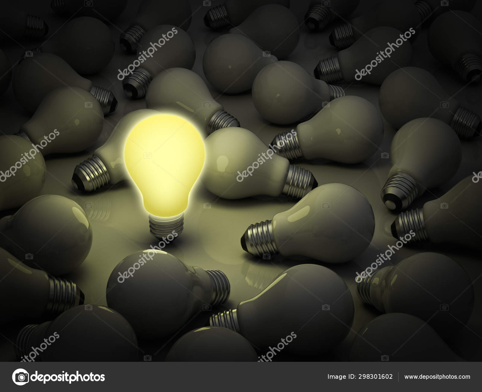 forarbejdning uddrag Tilladelse Leadership concept, Lit light bulb amongs unlit bulbs Stock Photo by  ©chfaisal009@gmail.com 298301602