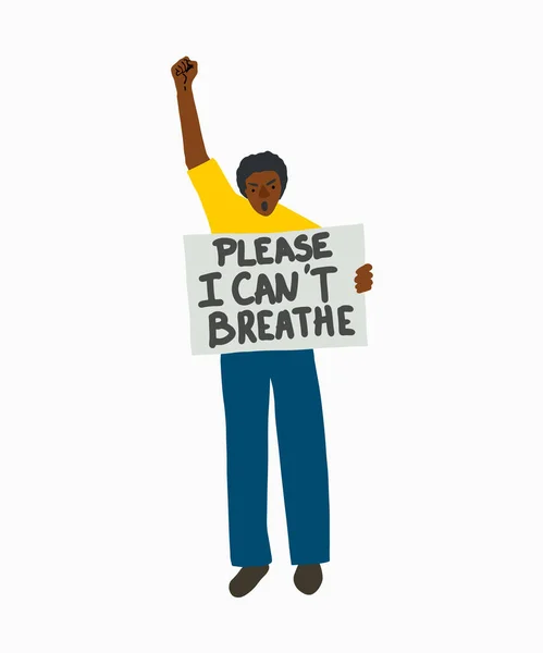Μαύρος Άνδρας Κρατά Μια Χάρτινη Αφίσα Μήνυμα Κείμενο Που Δεν — Διανυσματικό Αρχείο