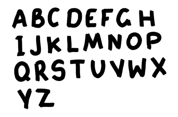 Schattig Engels Hand Geschreven Alfabet Vintage Vector Illustratie Kleine Letters — Stockvector