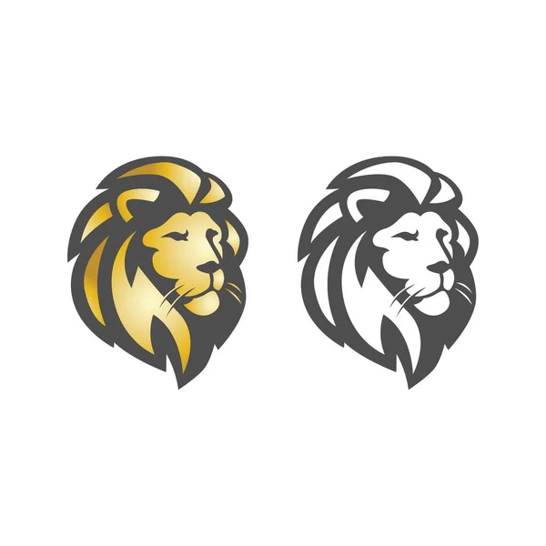Modelo Logotipo Ícone Vetor Leão Selvagem — Vetor de Stock