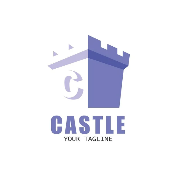 Kasteel Logo Met Letter Vector Illustratie — Stockvector