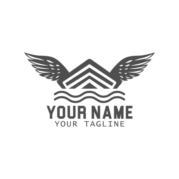 Andělské Logo Archy Archa Vektorovou Ilustrací Křídel — Stock fotografie