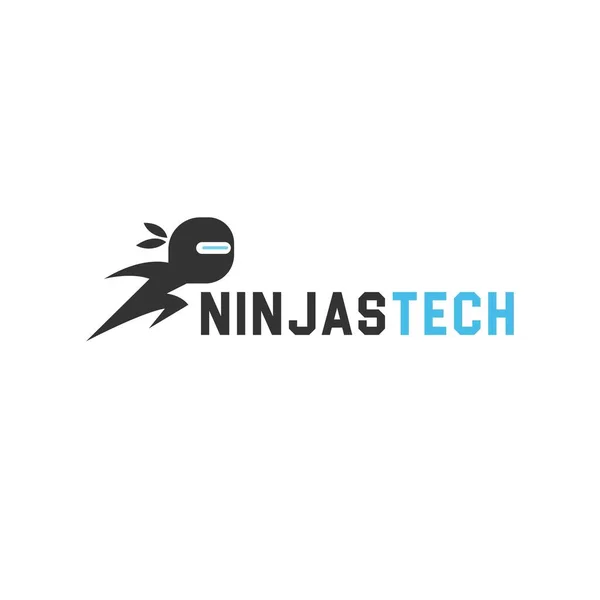 Logotipo Tecnología Con Negro Ninja Tecnología Ronda Vector Azul Adecuado — Archivo Imágenes Vectoriales