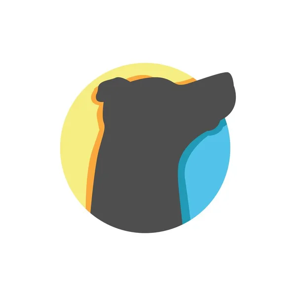 Hund Huvud Cirkel Logotyp Vektor Illustration — Stock vektor
