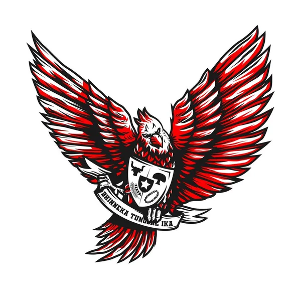 Garuda Pancasila Endonezya vektör illüstrasyonu. 
