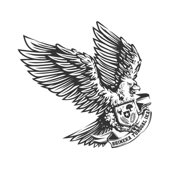 Garuda Pancasila Endonezya vektör illüstrasyonu.