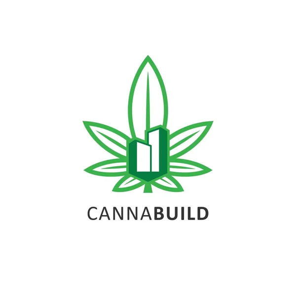 Logotipo Construcción Cannabis Ilustración Vectorial — Archivo Imágenes Vectoriales