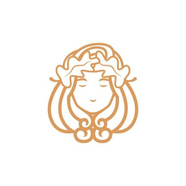 Dişi meşe logosu. düz vektör logosu. 