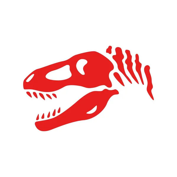 T-Rex logosunun kırmızı kafatası. vektör illüstrasyonu 