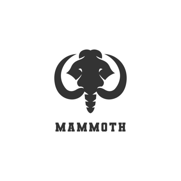 mammoth head logo. animal logo. flat vector