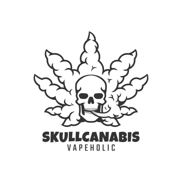 Humo Cannabis Cráneo Logotipo Vapor — Archivo Imágenes Vectoriales