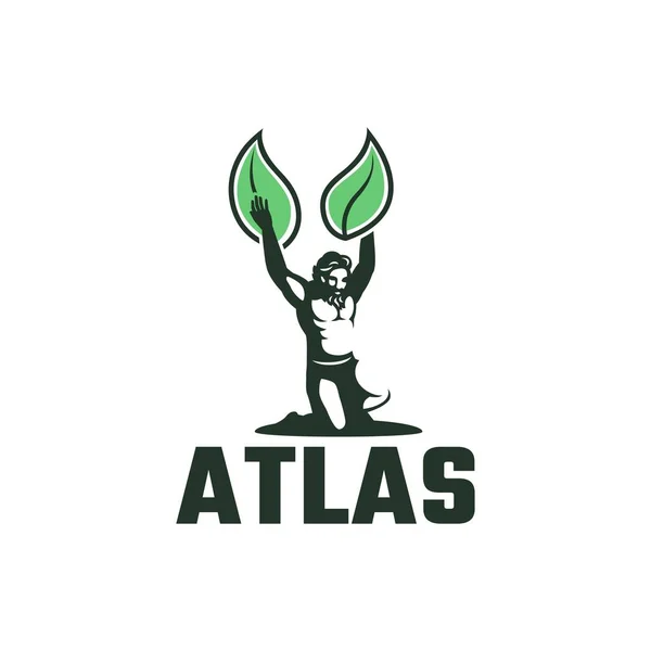Atlas Med Löv Båda Händerna Logotyp — Stockfoto