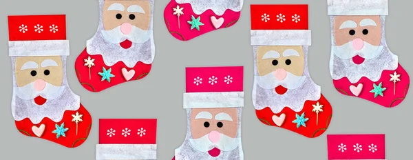 Claus Traditional Holiday Socks Socks Int Sock Print Textile Background — 스톡 사진