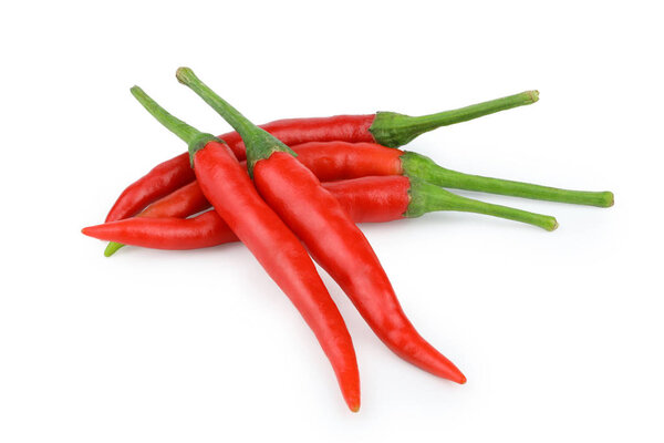 group of red chilli isolated on white background with clipping path 