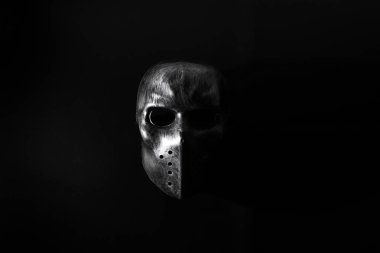 high contrast haunted mask with dark filter clipart