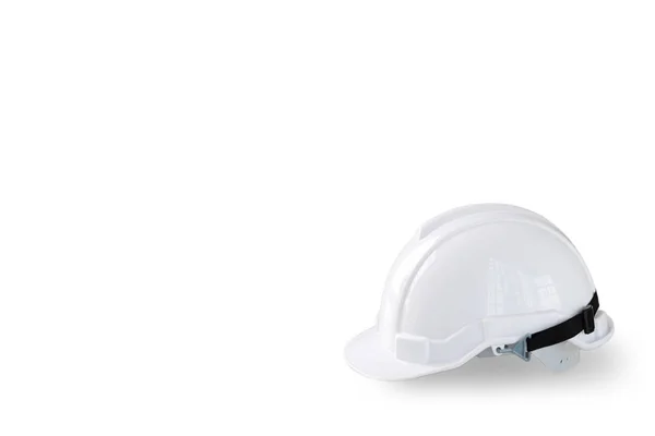 Vit skyddshjälm hatt för arbetare och ingenjör isolerad och vit bakgrund — Stockfoto