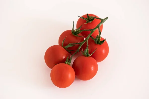 Tomates rojos frescos en una rama verde — Foto de Stock