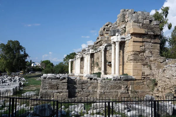 Lado Turquia Outubro 2019 Visões Turquia Lugares Memoráveis Ruínas Antiga — Fotografia de Stock