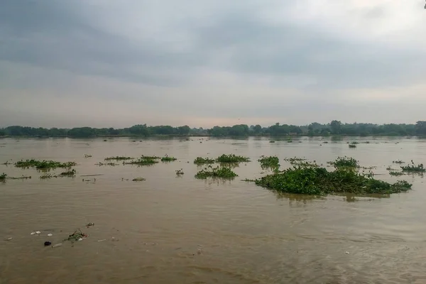 Hindistan 'ın Batı Bengal bölgesindeki şiddetli yağmurdan sonra Ganj Nehri' ndeki sel görüntüsü