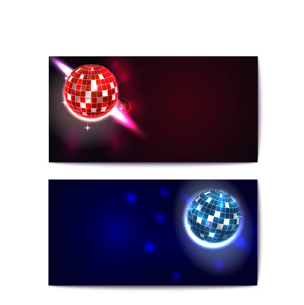 Disco Ball Banner Poziomy — Wektor stockowy